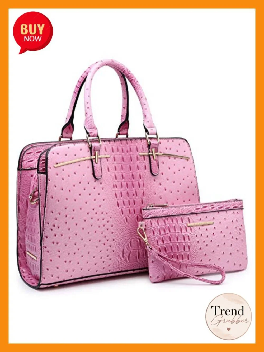 Women's Vegan Leather Satchel Bag Set with Wallet Tote Shoulder Purse